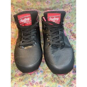 Rawlings Division Low Girls Softball /Soccer Shoes Size 5.5 D  Black/ Pink